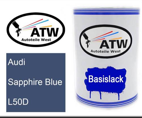 Audi, Sapphire Blue, L50D: 500ml Lackdose, von ATW Autoteile West.